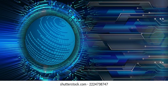 world binary circuit board future technology, blue hud cyber security concept background