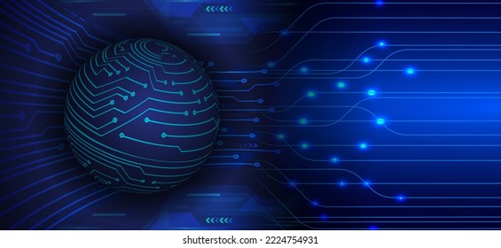 world binary circuit board future technology, blue hud cyber security concept background