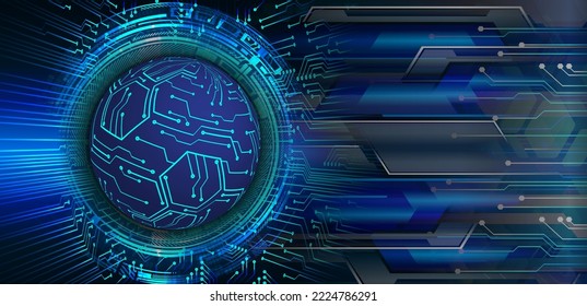 world binary circuit board future technology, blue hud cyber security concept background