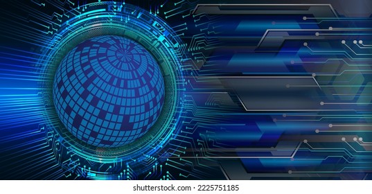 world binary circuit board future technology, blue hud cyber security concept background