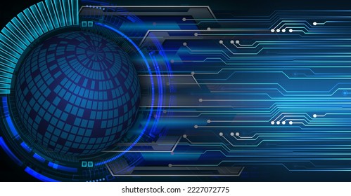 world binary circuit board future technology, blue hud cyber security concept background