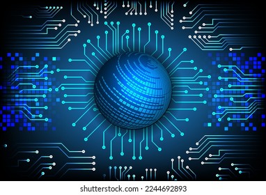 world binary circuit board future technology, blue hud cyber security concept background