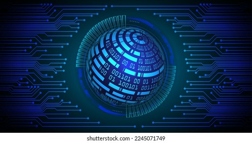 world binary circuit board future technology, blue hud cyber security concept background