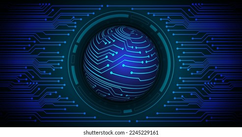 world binary circuit board future technology, blue hud cyber security concept background