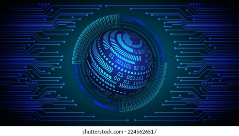 world binary circuit board future technology, blue hud cyber security concept background