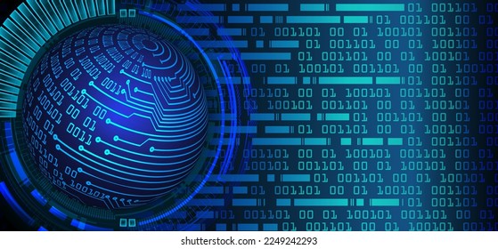 world binary circuit board future technology, blue hud cyber security concept background