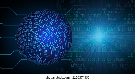 world binary circuit board future technology, blue hud cyber security concept background