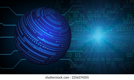 world binary circuit board future technology, blue hud cyber security concept background