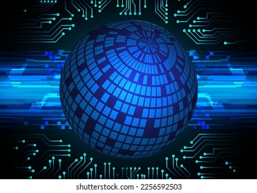 world binary circuit board future technology, blue hud cyber security concept background