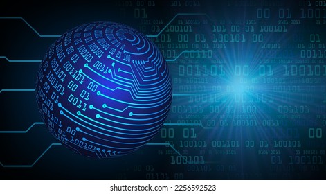 world binary circuit board future technology, blue hud cyber security concept background