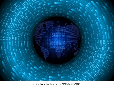 world binary circuit board future technology, blue hud cyber security concept background