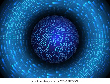 world binary circuit board future technology, blue hud cyber security concept background