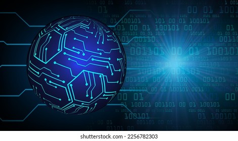world binary circuit board future technology, blue hud cyber security concept background