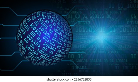 world binary circuit board future technology, blue hud cyber security concept background