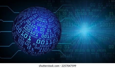 world binary circuit board future technology, blue hud cyber security concept background