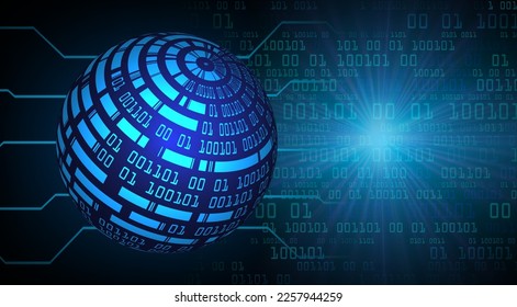 world binary circuit board future technology, blue hud cyber security concept background