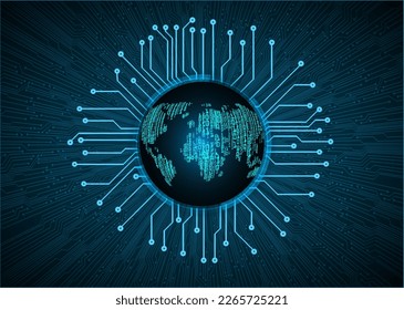 world binary circuit board future technology, blue hud cyber security concept background