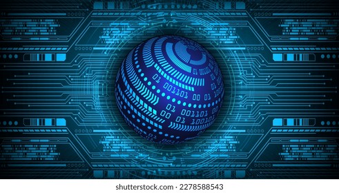 world binary circuit board future technology, blue hud cyber security concept background