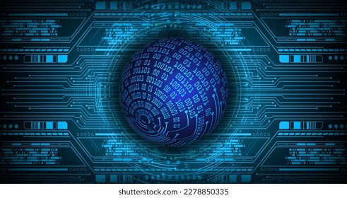 world binary circuit board future technology, blue hud cyber security concept background