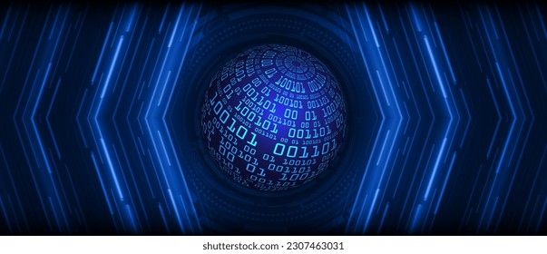 world binary circuit board future technology, blue hud cyber security concept background