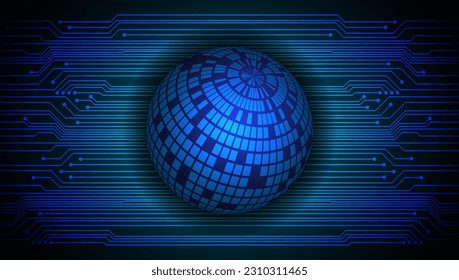 world binary circuit board future technology, blue hud cyber security concept background