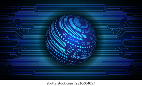 world binary circuit board future technology, blue hud cyber security concept background