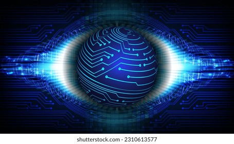 world binary circuit board future technology, blue hud cyber security concept background
