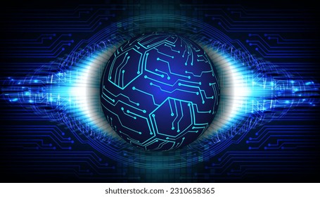 world binary circuit board future technology, blue hud cyber security concept background