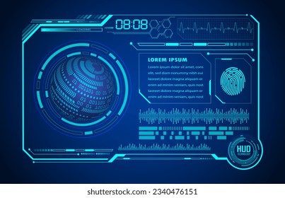 world binary circuit board future technology, blue hud cyber security concept background