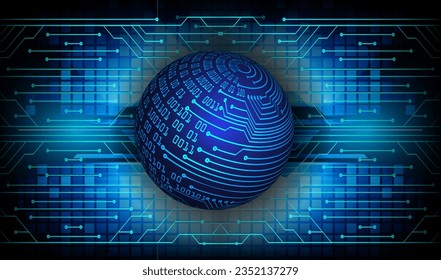 world binary circuit board future technology, blue hud cyber security 