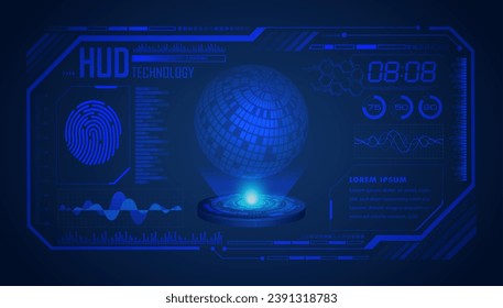 world binary circuit board future technology, blue hud cyber security concept background
