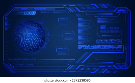 world binary circuit board future technology, blue hud cyber security concept background