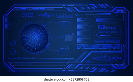 world binary circuit board future technology, blue hud cyber security concept background