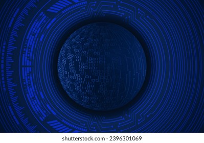 world binary circuit board future technology, blue hud cyber security concept background