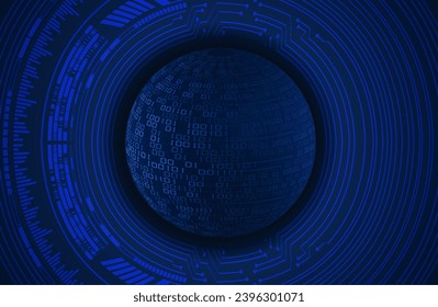 world binary circuit board future technology, blue hud cyber security concept background
