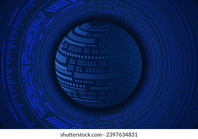 world binary circuit board future technology, blue hud cyber security concept background