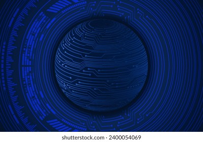 world binary circuit board future technology, blue hud cyber security concept background
