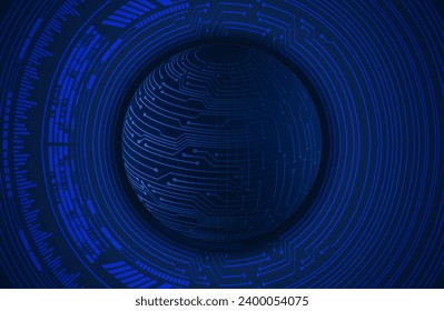 world binary circuit board future technology, blue hud cyber security concept background