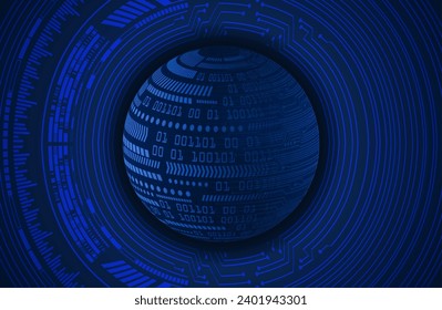 world binary circuit board future technology, blue hud cyber security concept background