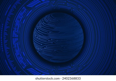 world binary circuit board future technology, blue hud cyber security concept background