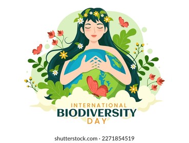 World Biodiversity Day on May 22 Illustration with Biological Diversity, Earth and Animal in Flat Cartoon Hand Drawn for Landing Page Templates