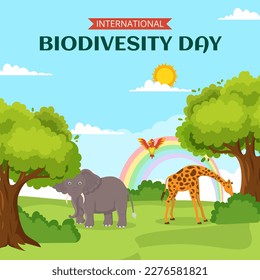 World Biodiversity Day Social Media Background Illustration Cartoon Hand Drawn Templates