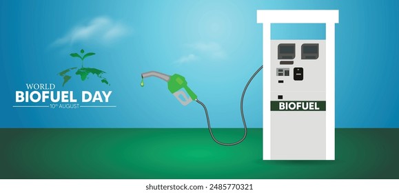 world biofuel day 10 august vector poster