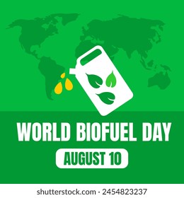 world biofuel day. august 10. cartoon illustration. world biodiesel day