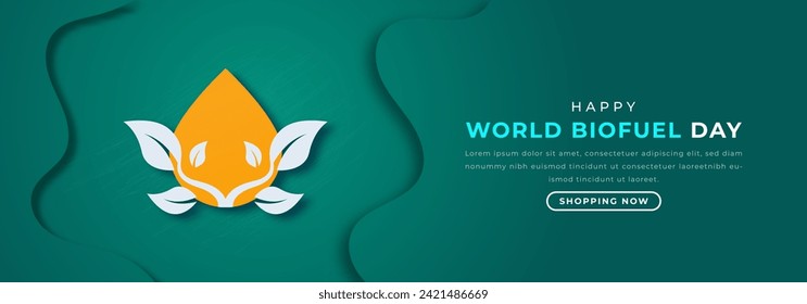 World Biofuel Day Paper cut style Vector Design Illustration for Background, Poster, Banner, Advertising, Greeting Card