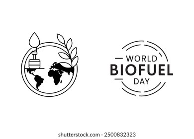 world biofuel day silhouette vector illustration