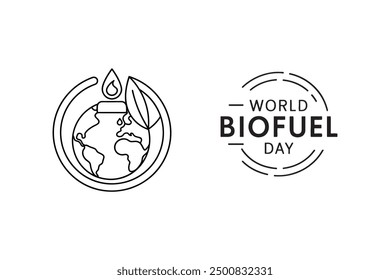 Ilustración vectorial de la silueta del Día Mundial del Biocombustible