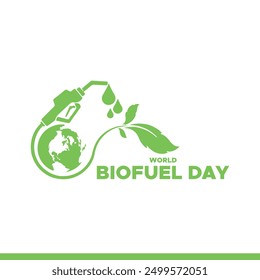 World Biofuel Day, Biofuel Day stock illustration, editable able teamplate. eps file. World Biofuel Day held on 10 august.