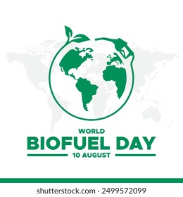 World Biofuel Day, Biofuel Day stock illustration, editable able teamplate. eps file. World Biofuel Day held on 10 august.