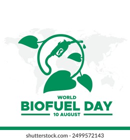 World Biofuel Day, Biofuel Day stock illustration, editable able teamplate. eps file. World Biofuel Day held on 10 august.